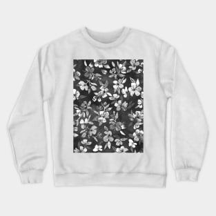 Blossoms on Charcoal Ink Crewneck Sweatshirt